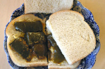 Green Mango sandwiches, a hasty tasty snack with an Indian touch by my mother who loved impovised meals from leftovers