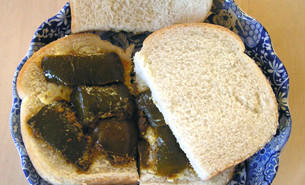 Green Mango sandwiches, a hasty tasty snack with an Indian touch by my mother who loved impovised meals from leftovers