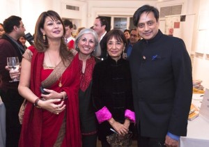 At the book launch of 'At Home with Madhur Jaffrey, Sunanda Tharoor, Aroon Shivdasani, Madhur Jaffrey and Shashi Tharoor