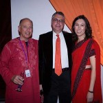 Philip Lilienthal, Dr. Jeffrey Laurence and Nicole Hazard at Red Ribbon's Bollywood Gala